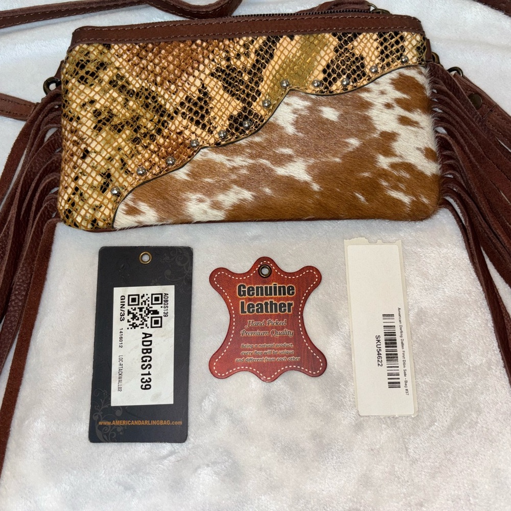 American Darling Brown and Gold Crossbody Bag
